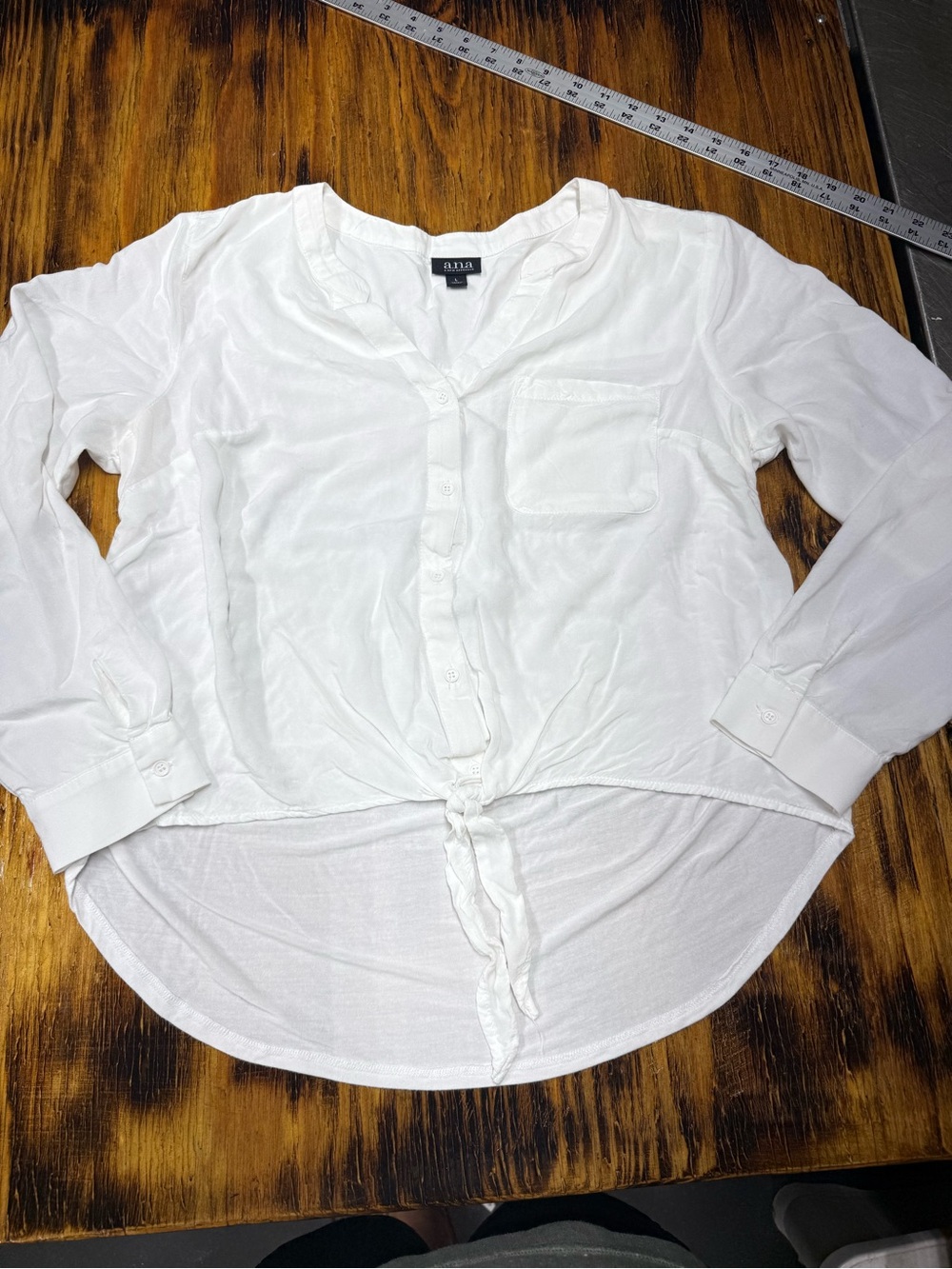 a.n.a White Tie-Front Button Down Blouse